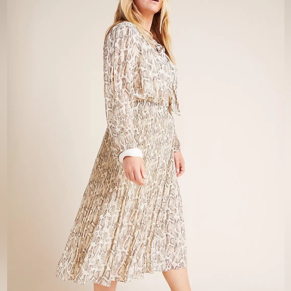 Anthropologie Snake-Print Midi Dress - Picture 1 of 12